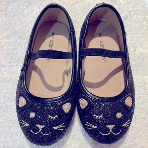 Carter’s Girls Sparkly Black Cat Shoes - Size 7